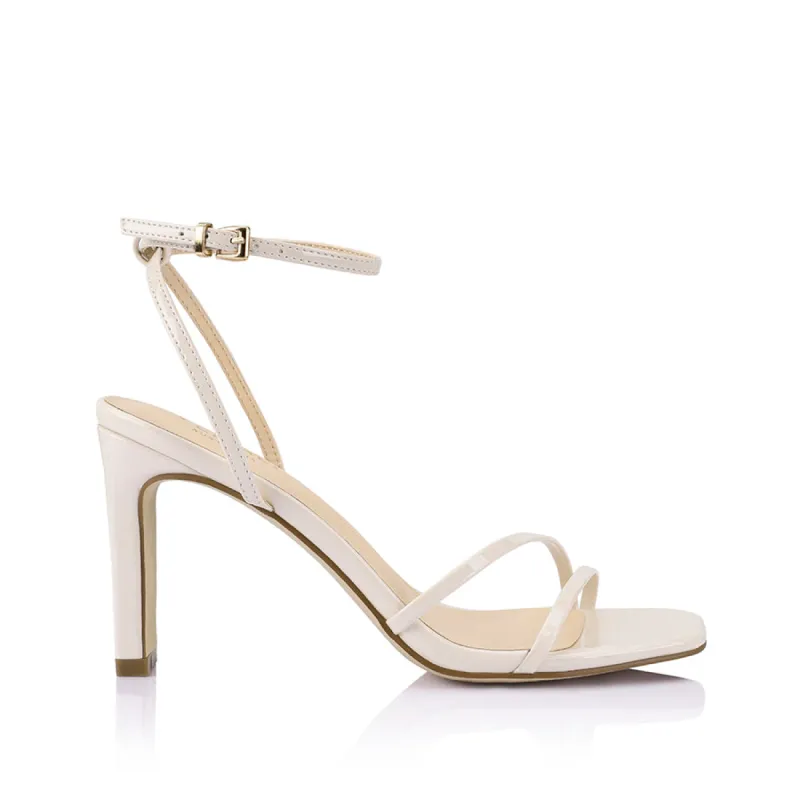 Kimmy Slim Strappy Heels - Bone Patent sold by Verali