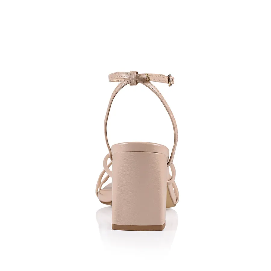 Nakita Block Heel Sandals - Nude Smooth sold by Verali product image thumbnail 4