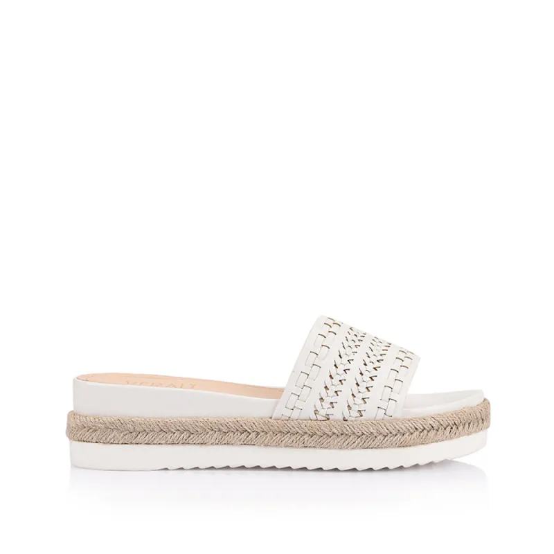 Denver Footbed Slides - White sold by Verali