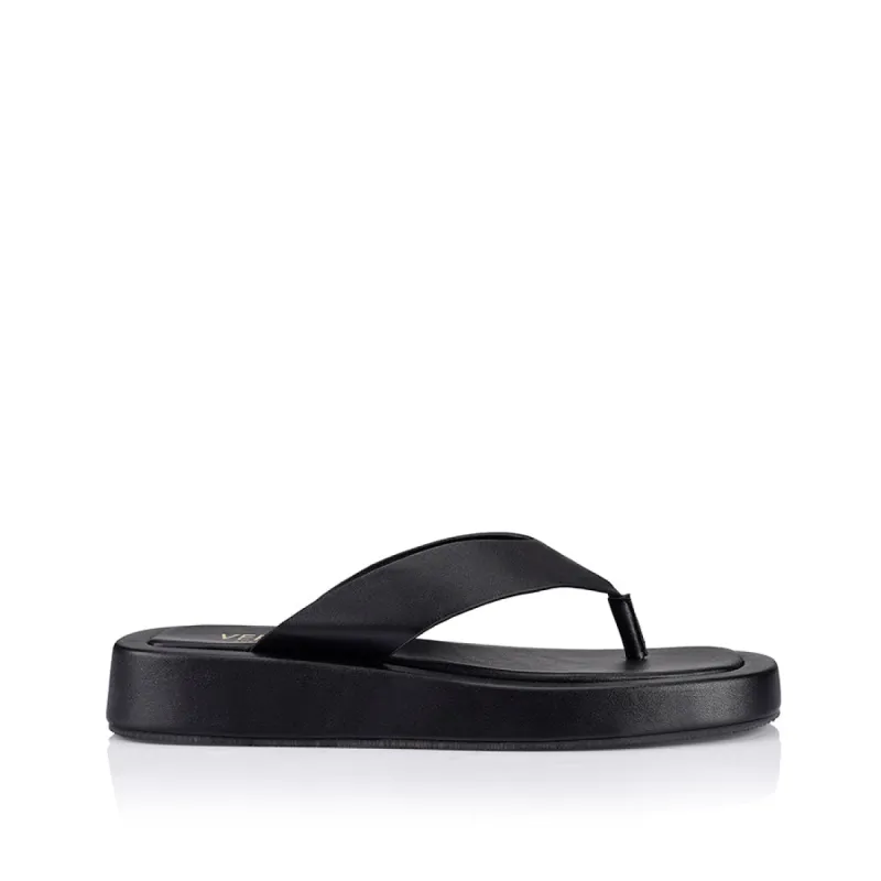 Bouncer II Flatform Thongs - Black Smooth sold by Verali