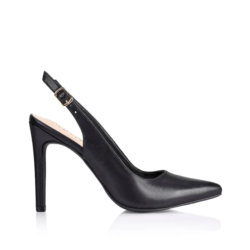 Harden Stiletto Pumps - Black Smooth sold by Verali
