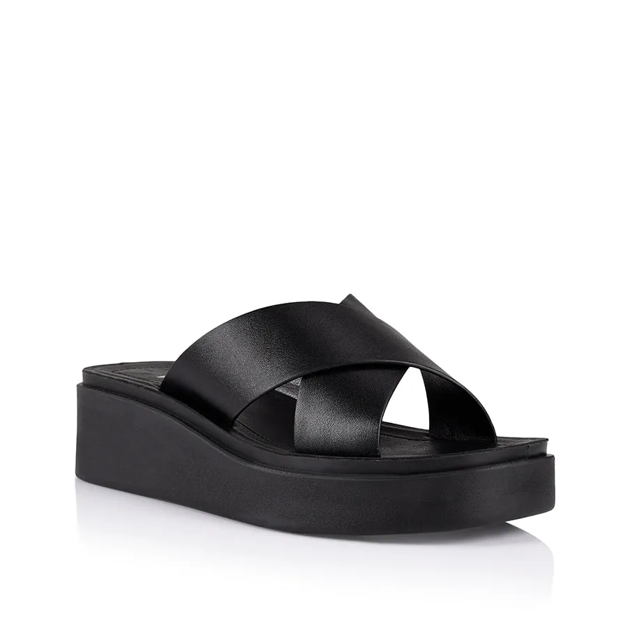 Rayne Flatform Slides - Black Smooth sold by Verali product image thumbnail 3