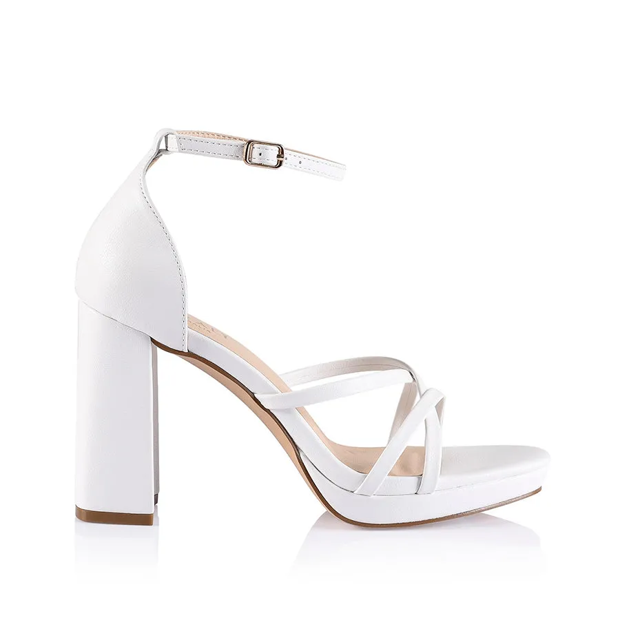 Lara Platform Sandals - White Smooth sold by Verali