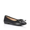 Ballerina Ballet Flats - Black Smooth sold by Verali