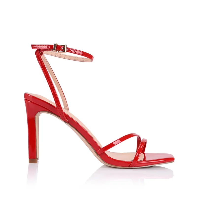 Kimmy Slim Strappy Heels - Red Patent sold by Verali