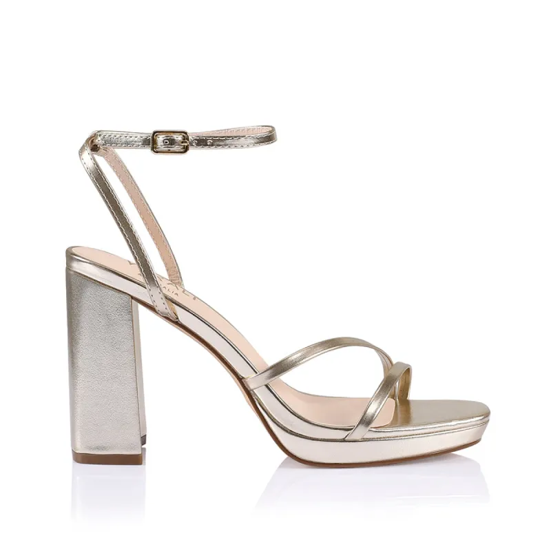 Lani Platform Sandals - Champagne Smooth sold by Verali