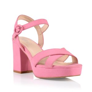 Heppell Platform Heels - Pink Nubuck sold by Verali