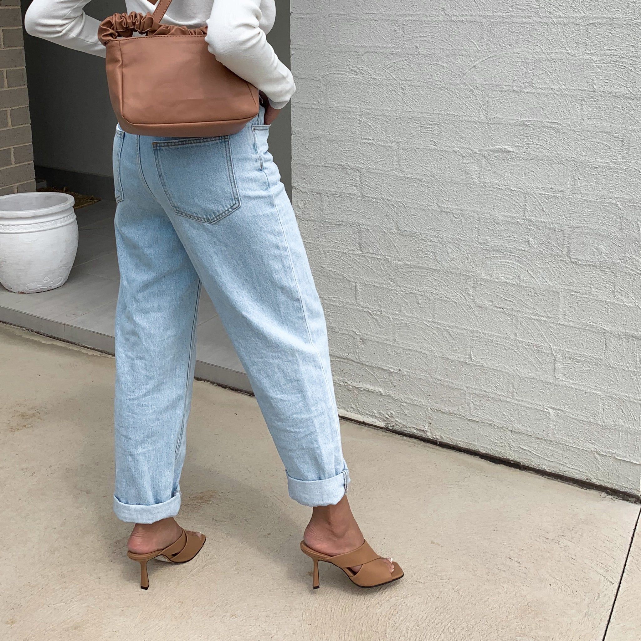 Luwow Heeled Mules - Dark Camel sold by Verali product image thumbnail 3