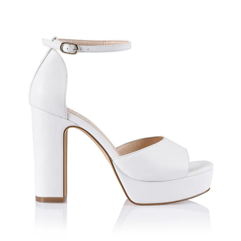 India Platform Heels - White Smooth sold by Verali