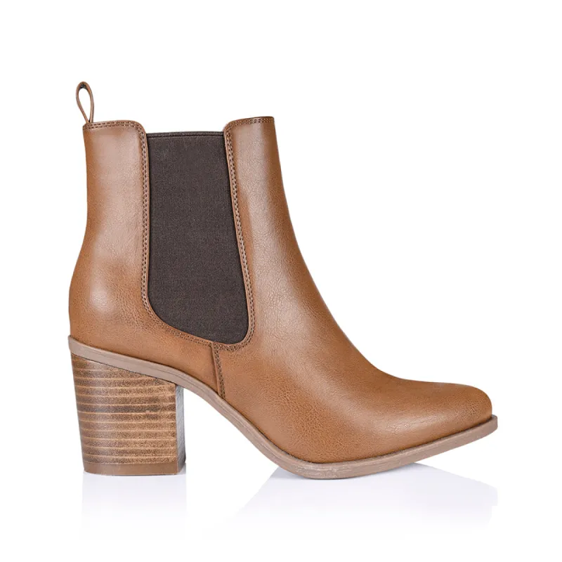 Samantha Chelsea Boots - Tan Softee sold by Verali