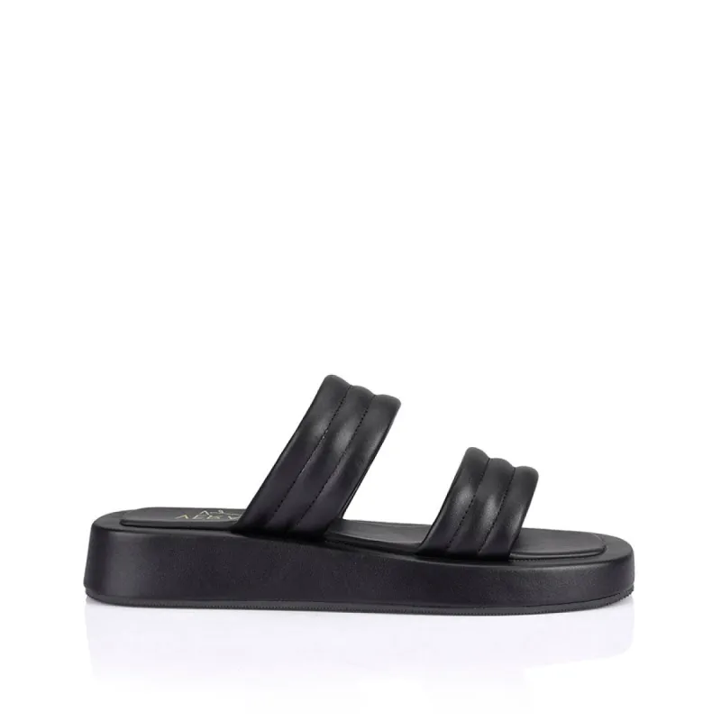 Boss Flatform Slides - Black Smooth sold by Verali