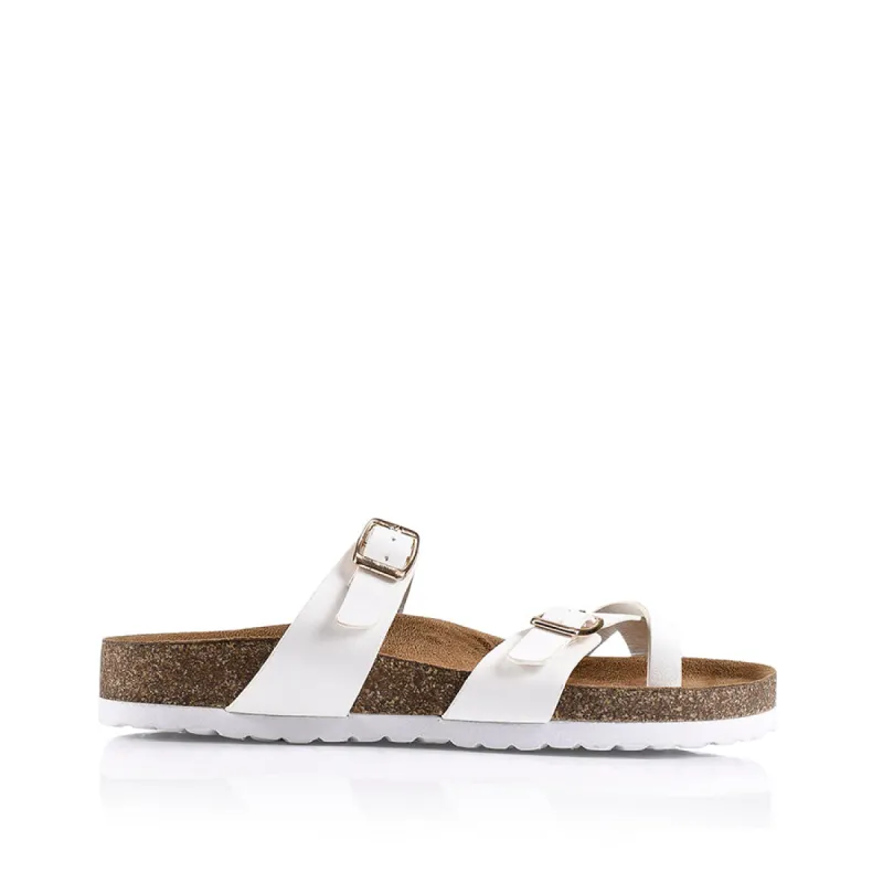 Xavi Footbed Thong - White Softee sold by Verali
