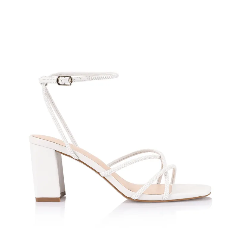Nakita Block Heel Sandals - White Pearl sold by Verali