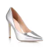 Harolina Stiletto Pumps - Silver Smooth sold by Verali