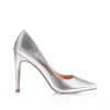 Harolina Stiletto Pumps - Silver Smooth sold by Verali