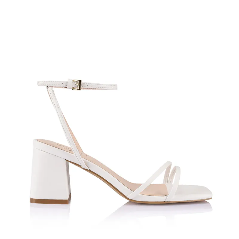 Stevie Block Heel Sandals - Chalk sold by Verali