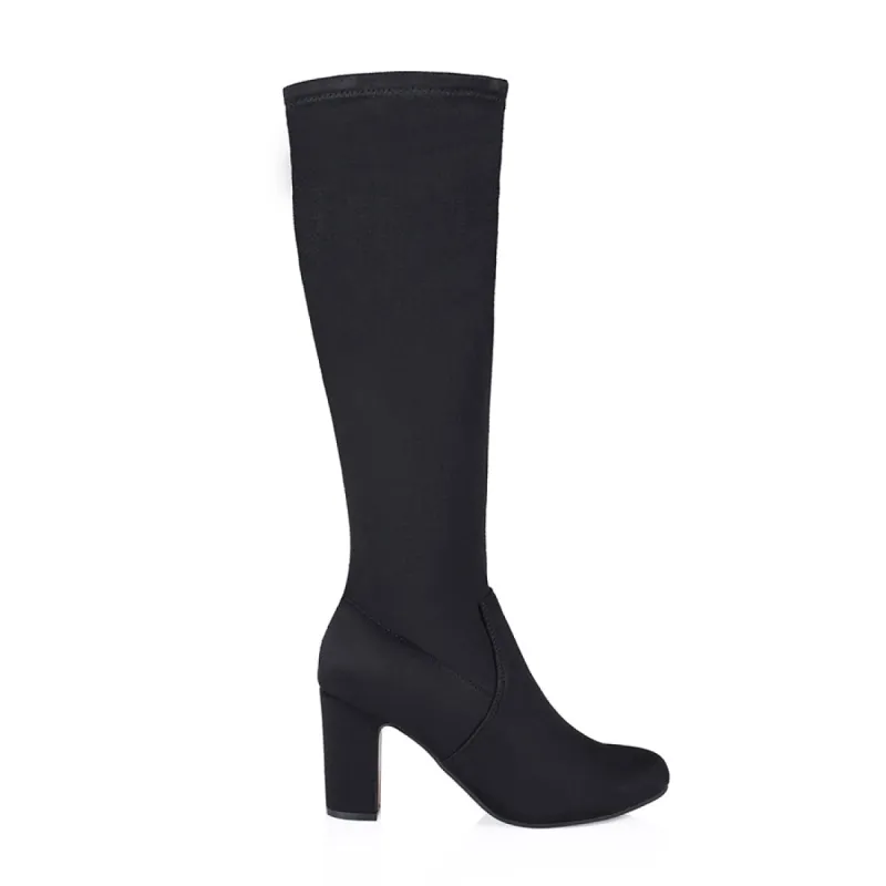 Zack Knee High Boots - Black Micro sold by Verali