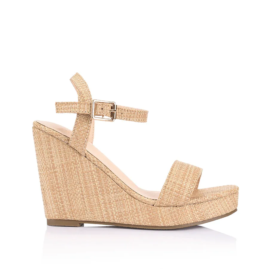 Amaya Rope Wedges - Natural Raffia sold by Verali