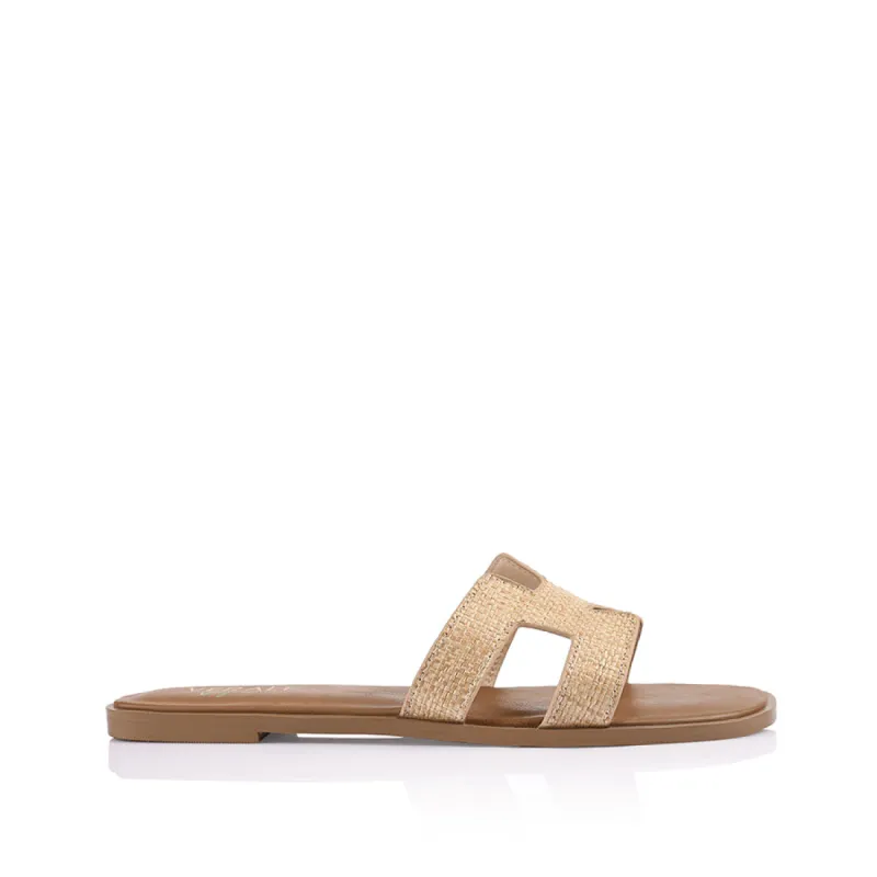 Sandra Casual Slides - Natural Raffia sold by Verali