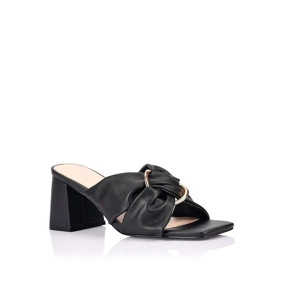 Stamos Block Heel Mules - Black sold by Verali product image thumbnail 2