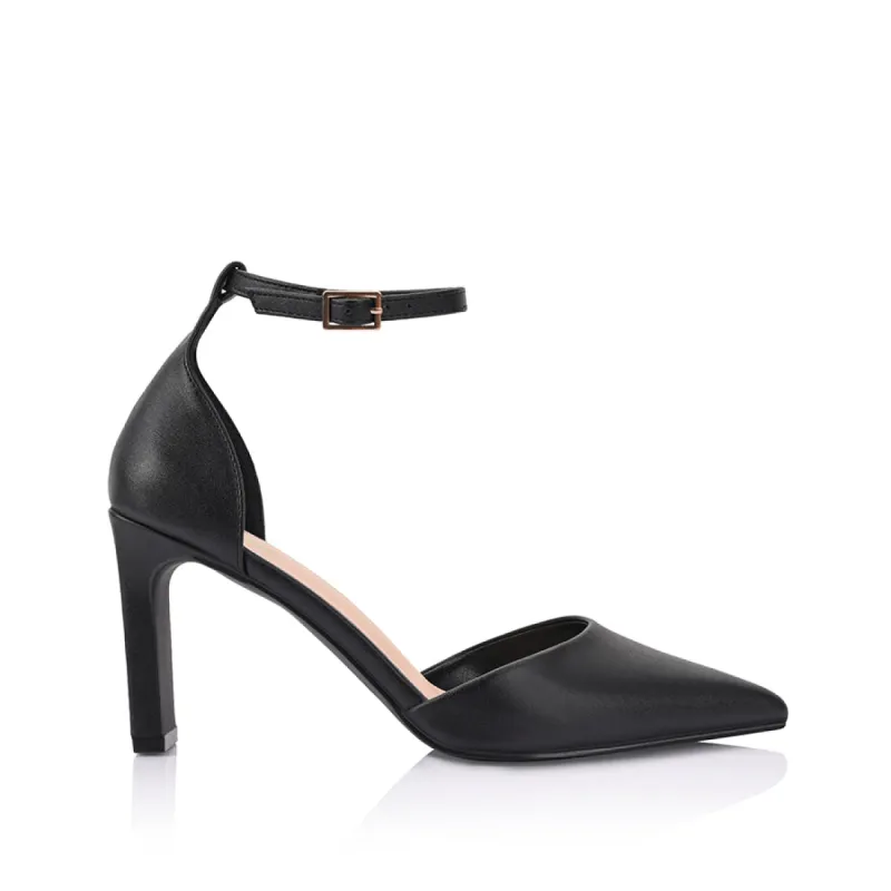 Kosta Closed Toe Block Heels - Black made by Verali