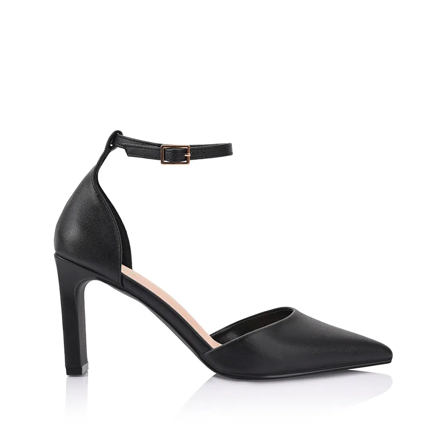 Kosta Closed Toe Block Heels - Black sold by Verali