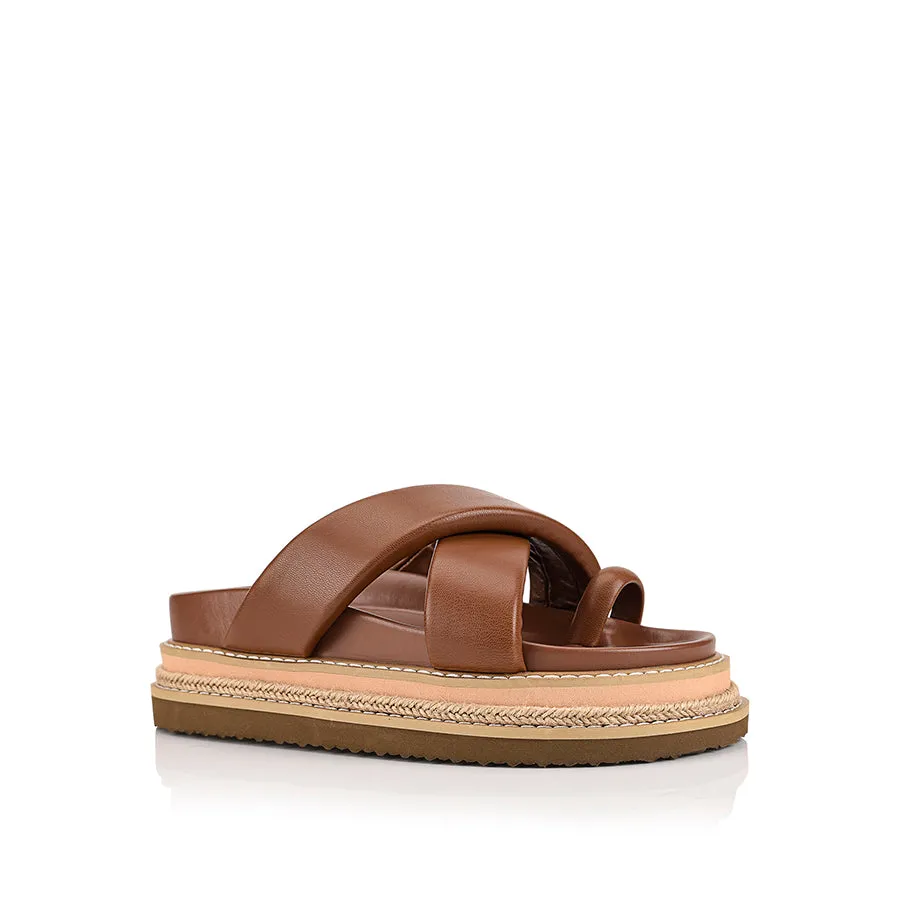 Thelma Flatform Slides - Cognac Brown sold by Verali product image thumbnail 2