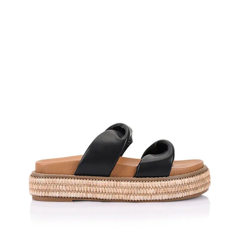 Rue Flatform Slides - Black sold by Verali