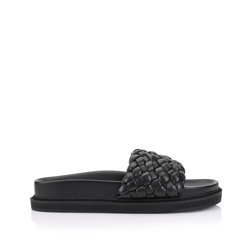 Bruce Footbed Slides - Black made by Verali