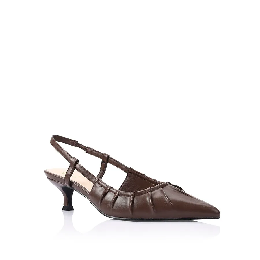 Lucius Slingback Kitten Heels - Chocolate Brown sold by Verali product image thumbnail 2