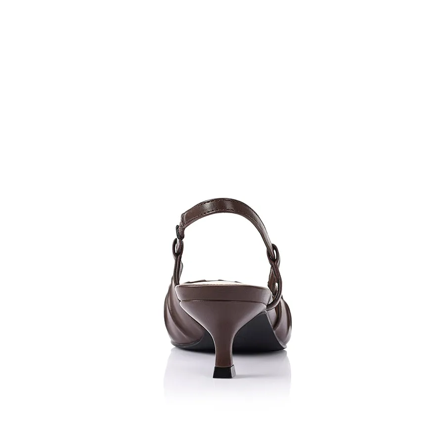 Lucius Slingback Kitten Heels - Chocolate Brown sold by Verali product image thumbnail 3