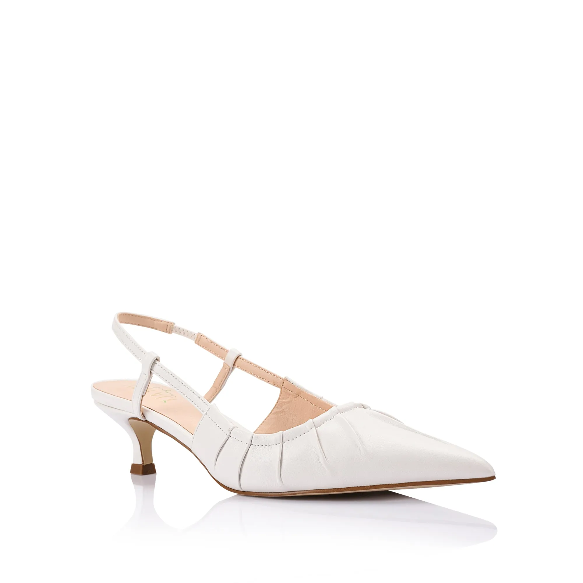 Lucius Slingback Kitten Heels - Chalk White sold by Verali product image thumbnail 2