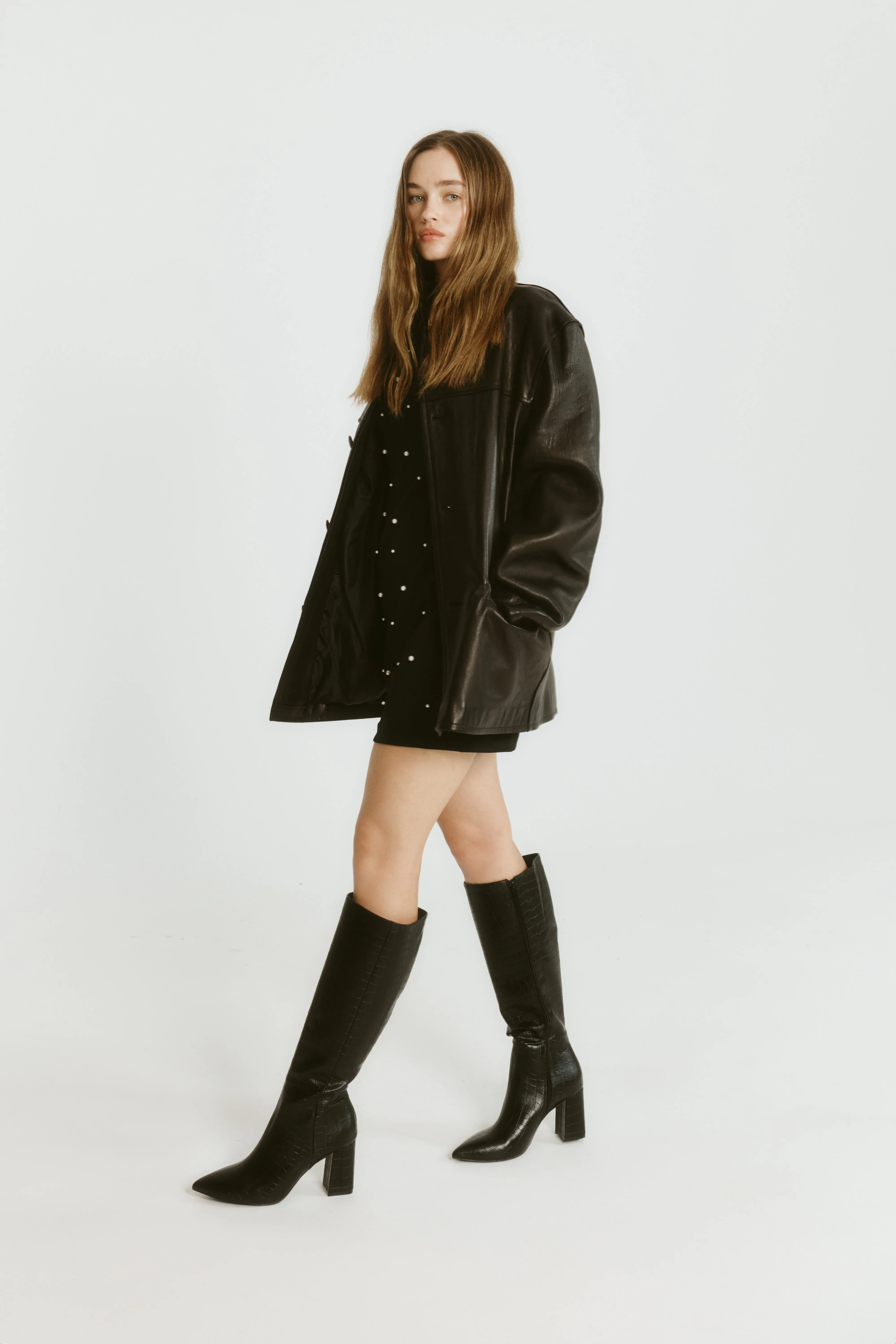 Magda Tall Boots - Black Croc sold by Verali product image thumbnail 3