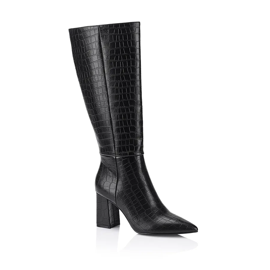 Magda Tall Boots - Black Croc sold by Verali product image thumbnail 4