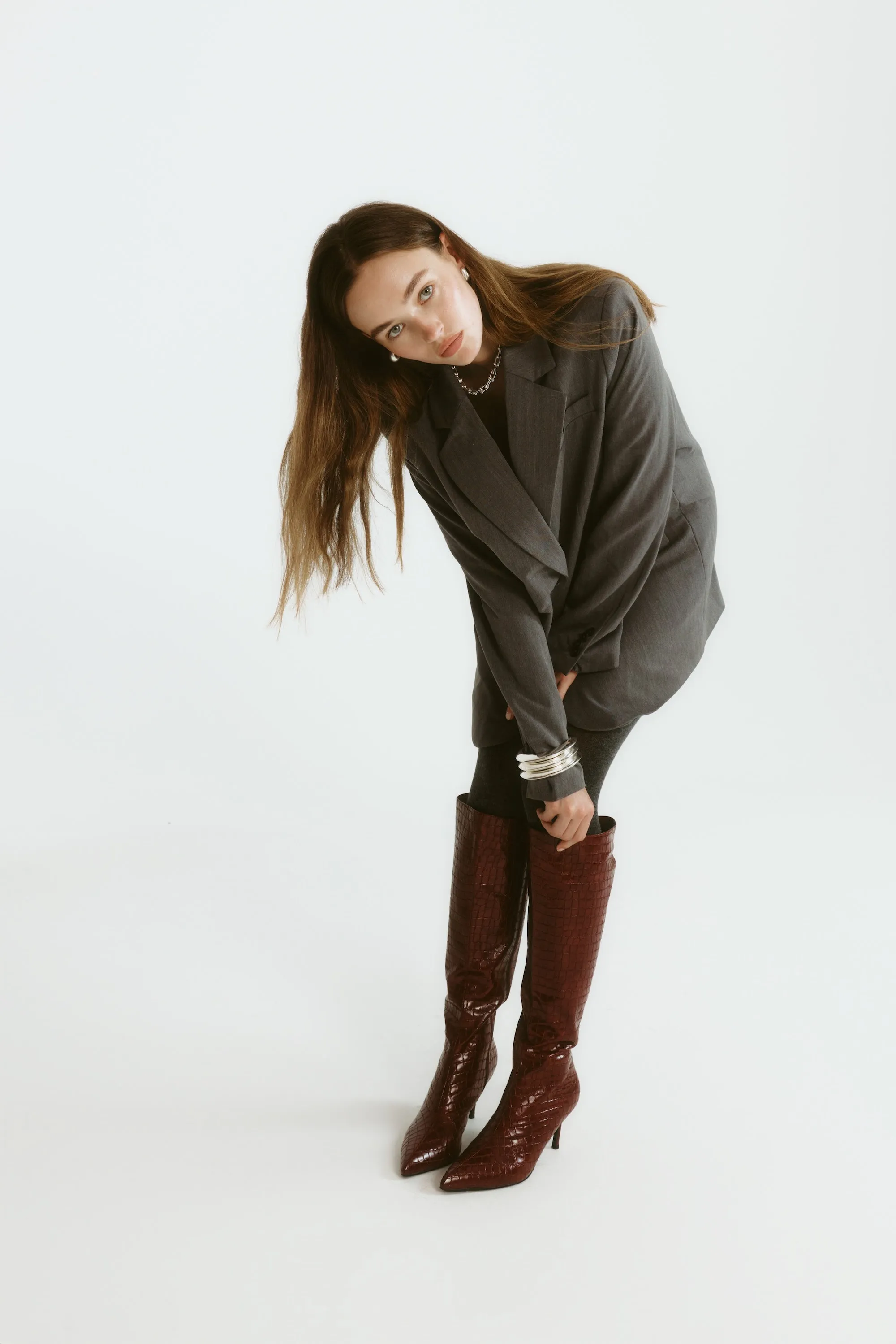 Bessie Tall Boots - Wine Croc sold by Verali product image thumbnail 3