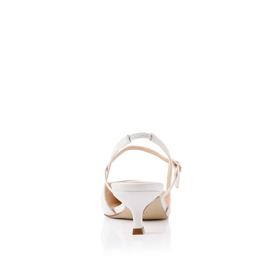 Luce Slingback Kitten Heels - Chalk White sold by Verali product image thumbnail 3