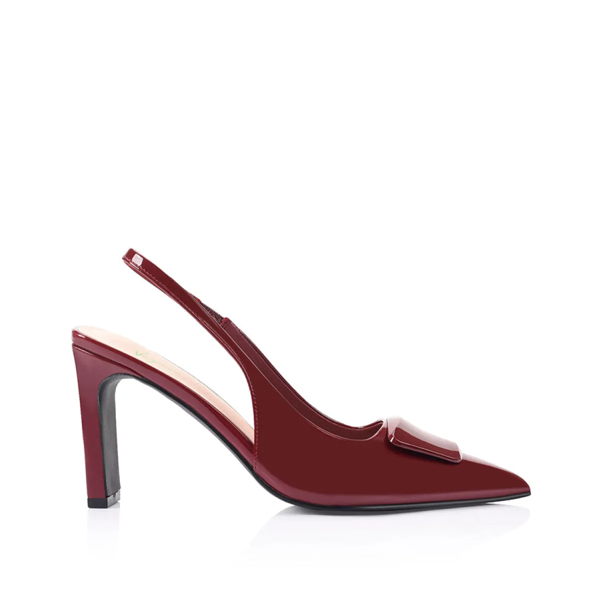 Konga Slingback Block Heels - Wine Patent sold by Verali