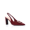 Konga Slingback Block Heels - Wine Patent sold by Verali