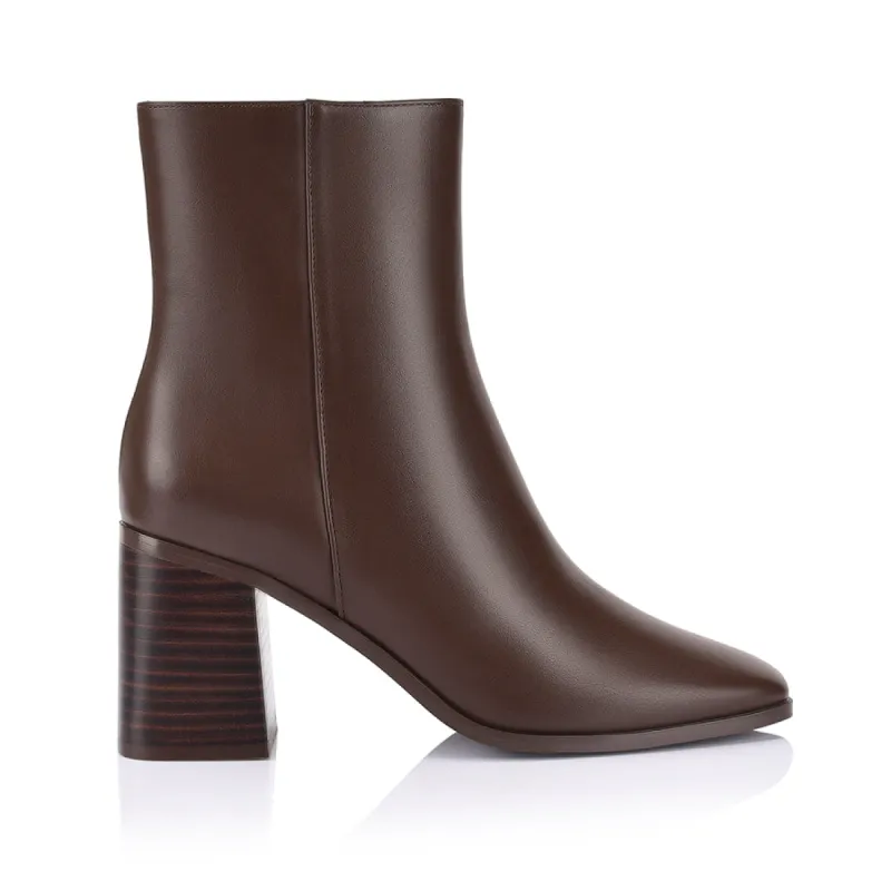 Liliah Ankle Boots - Chocolate Brown sold by Verali