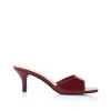 Taylor Kitten Heel Mules - Wine Patent sold by Verali