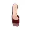 Taylor Kitten Heel Mules - Wine Patent sold by Verali
