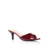 Taylor Kitten Heel Mules - Wine Patent sold by Verali