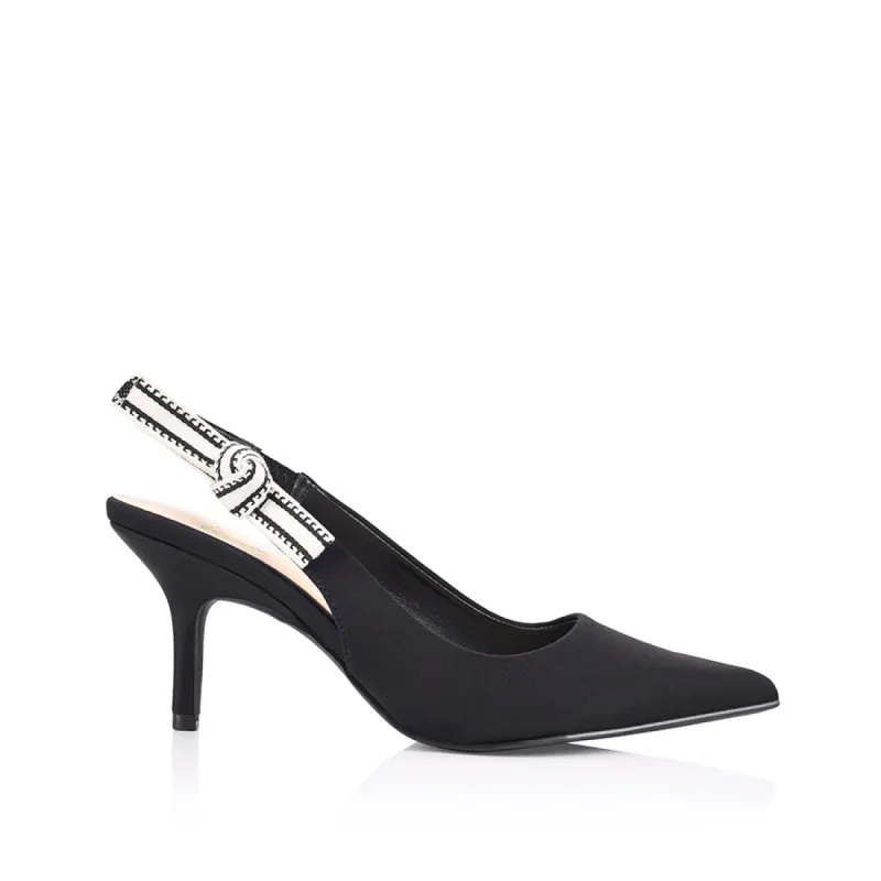 Shaan Slingback Stilettos - Black Knit sold by Verali