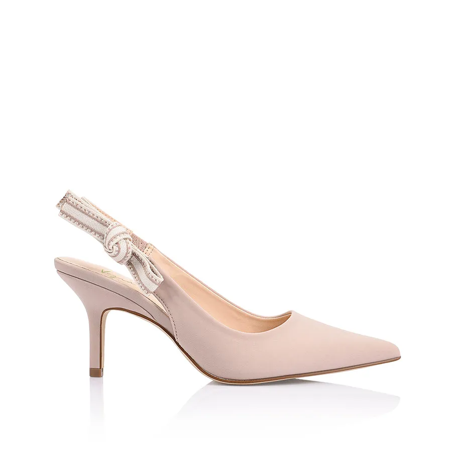 Shaan Slingback Stilettos - Beige Knit sold by Verali