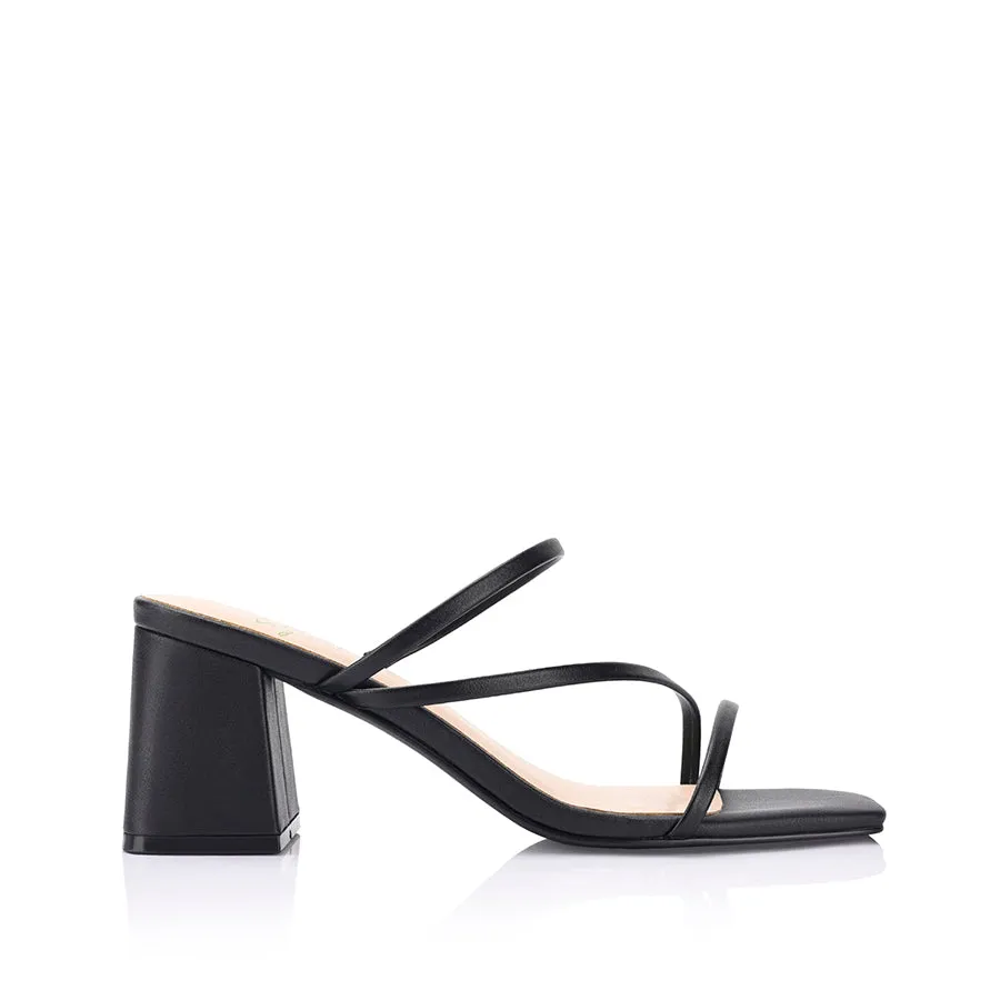 Stanford Block Heel Mules - Black sold by Verali