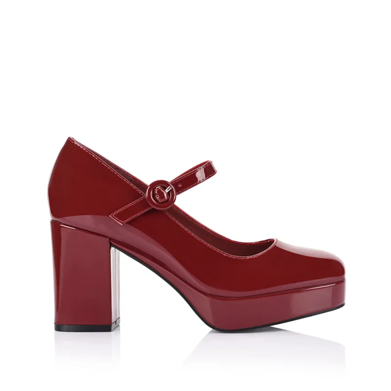 Hennessy Mary Jane Platforms - Wine Patent sold by Verali