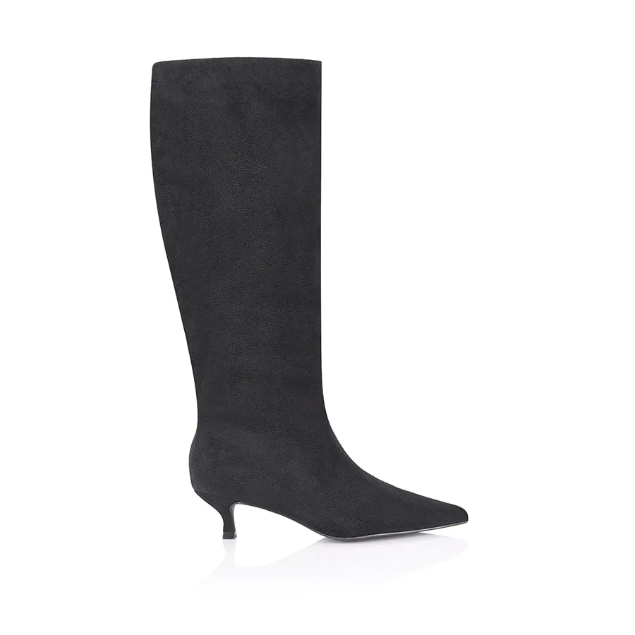 Lucila Knee High Boots - Black Micro sold by Verali