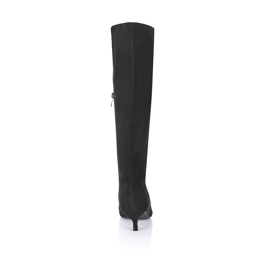 Lucila Knee High Boots - Black Micro sold by Verali product image thumbnail 5