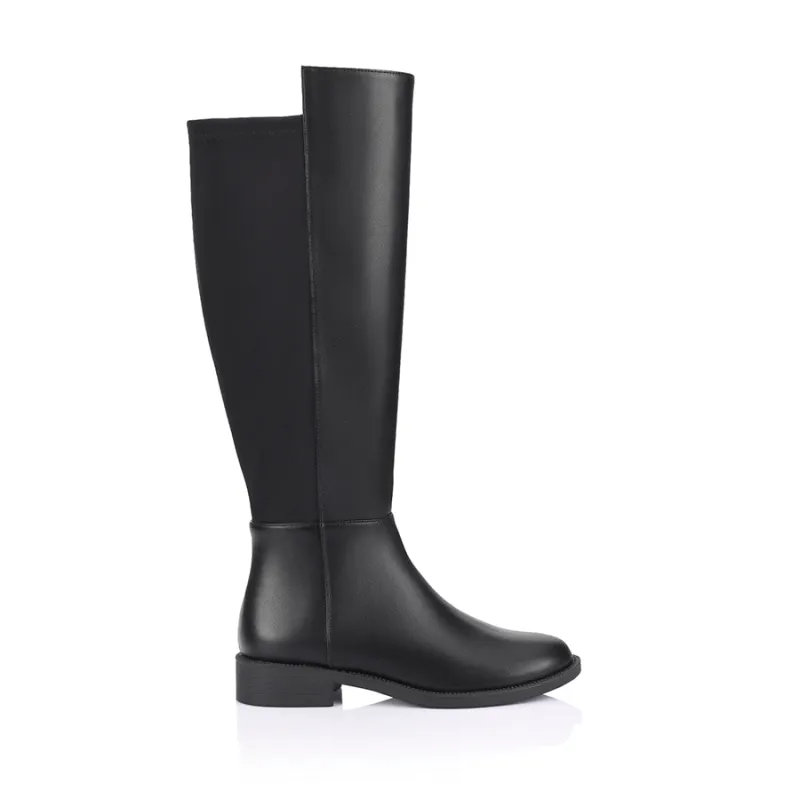 Gala Flat Knee High Boots - Black sold by Verali