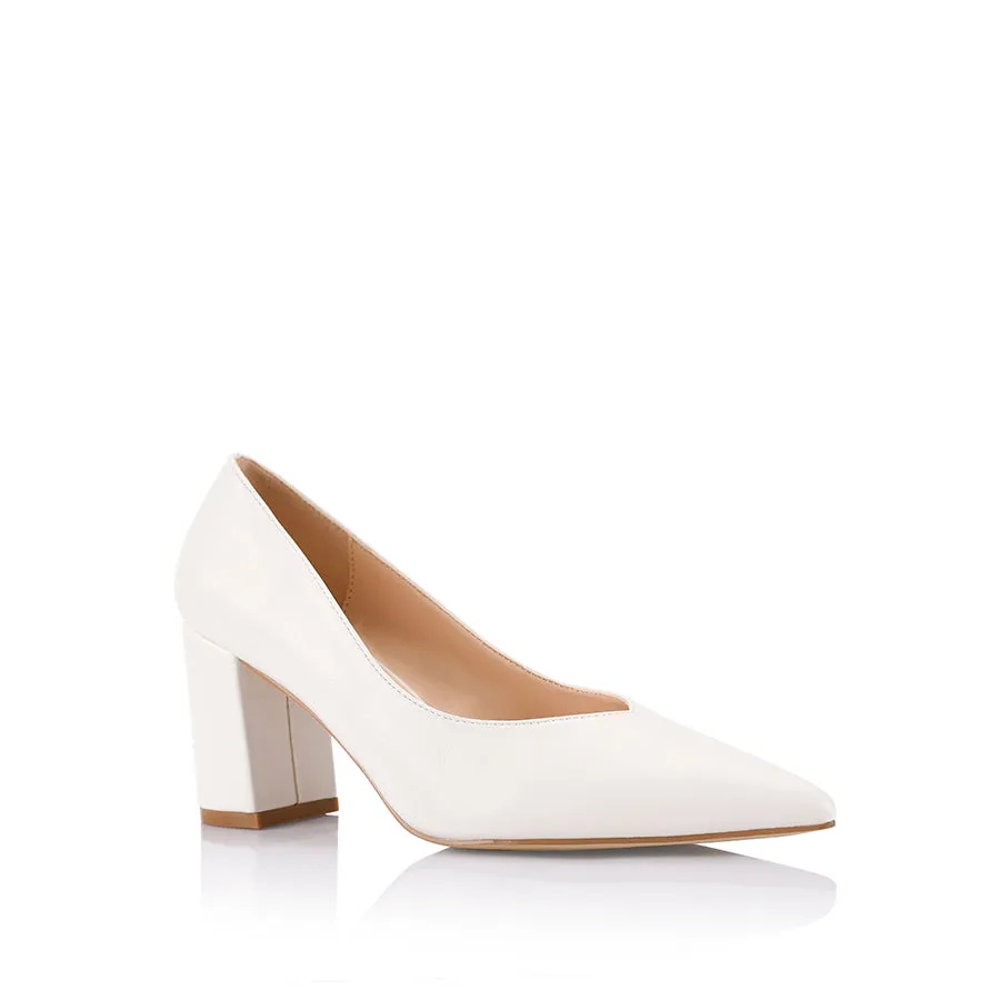 Elliot Block Heel Pumps - Chalk White sold by Verali product image thumbnail 2